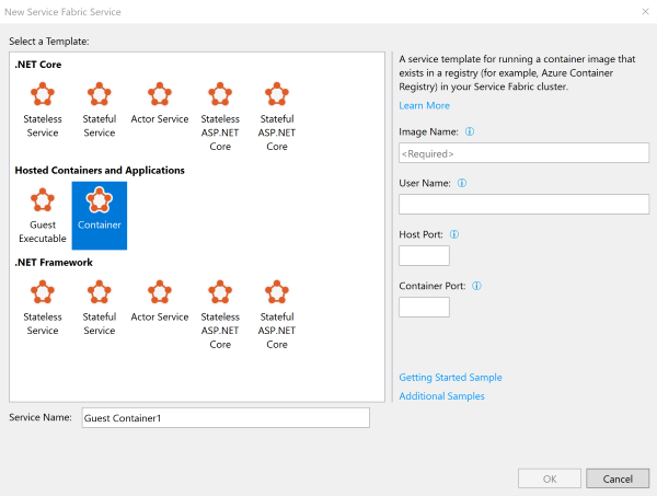 Adding a new Service Fabric Service