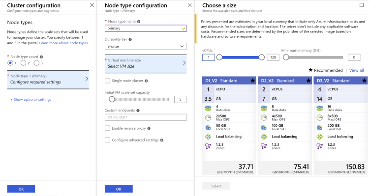 Cluster node settings