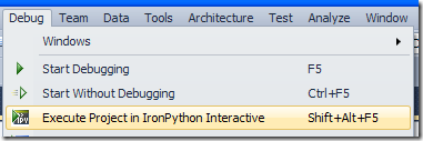 Execute Project in IronPython Interactive